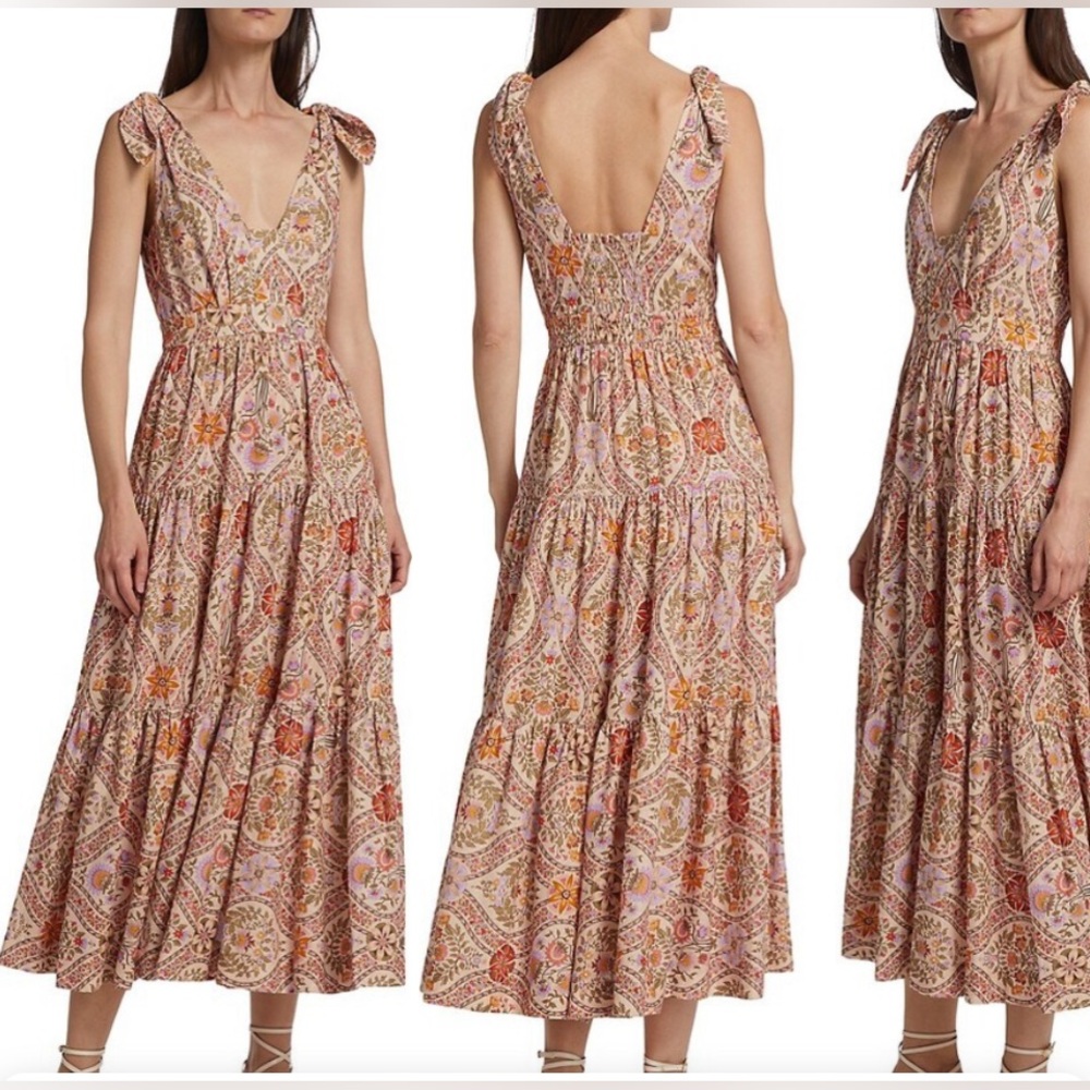 Derek Lam 10 Crosby Timothea Shoulder Tie Linen-Blend Dress Size 2